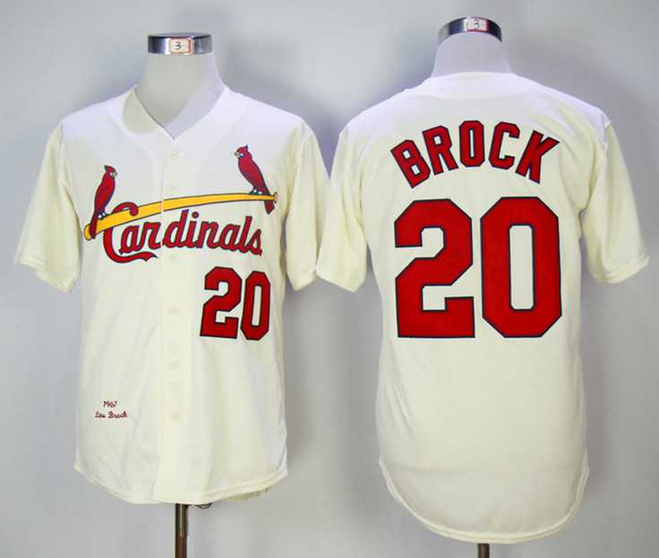 St. Louis Cardinals #20 Lou Brock Cream 1967 Throwback Jersey,We sell and wholesale St. Louis Cardinals #20 Lou Brock Cream 1967 Throwback Jersey on line form chian!